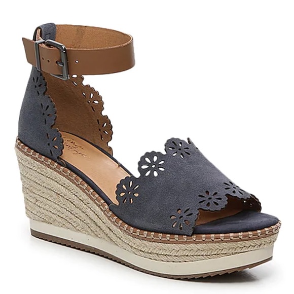 Crown Vintage Shoes - Crown Vintage Dunja Wedge Sandal in Laguna Blue